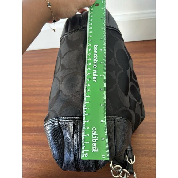 Y2K Coach Signature Snake Embossed/Canvas Shoulder Bag SilverHardware 16408 Read - Picture 10 of 16